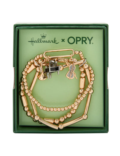 Hallmark x Opry Set of 3 Beaded Piano Charm Bracelets - BRACELETS