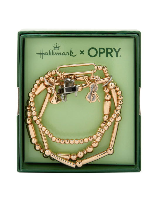 Hallmark x Opry Set of 3 Beaded Piano Charm Bracelets - BRACELETS