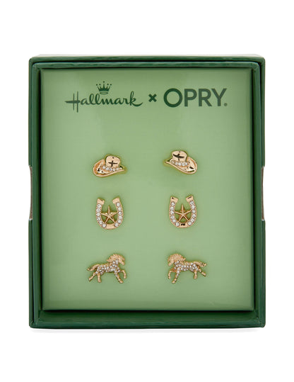 Hallmark x Opry Set of 3 Stud Earring Set - EARRINGS