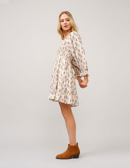 Horse print Puff Sleeve Tiered Dress - DRESSES Item Subclass