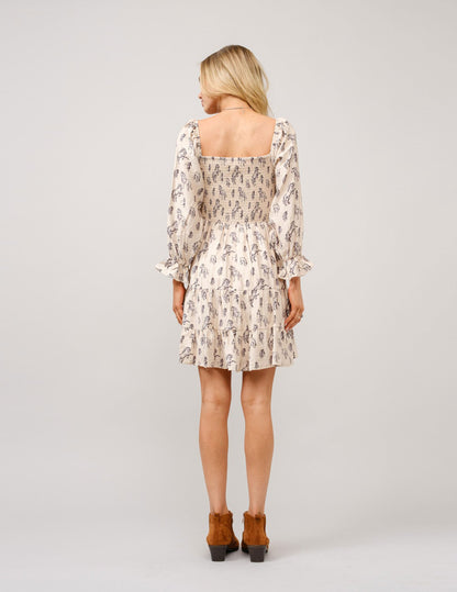 Horse print Puff Sleeve Tiered Dress - DRESSES Item Subclass