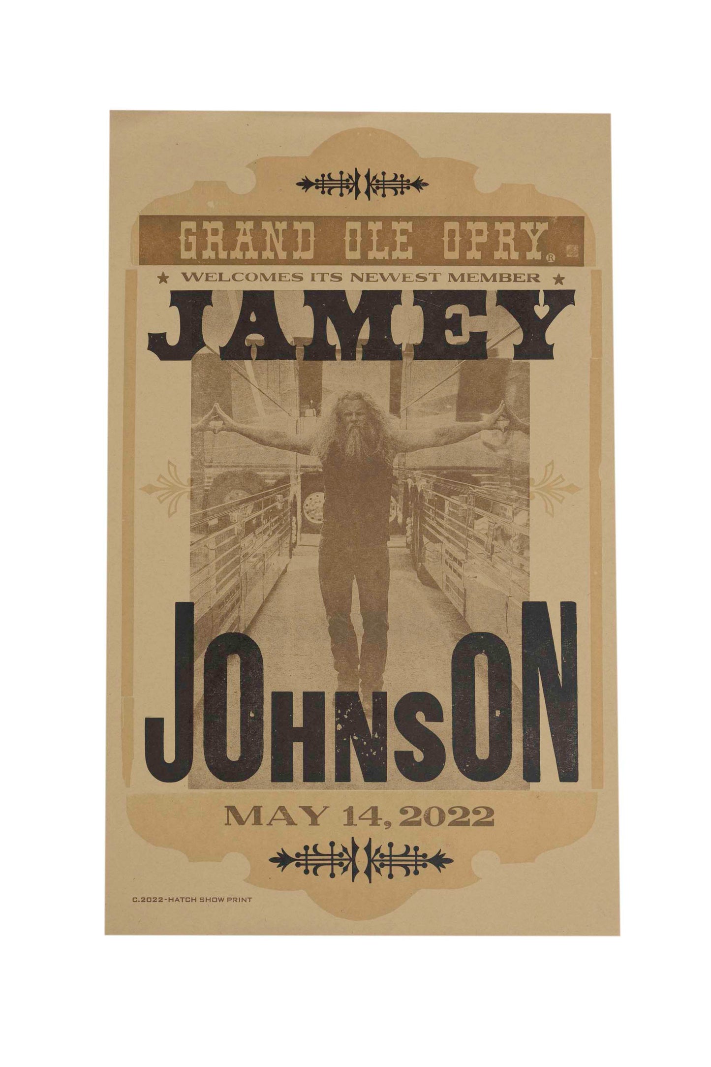 Jamey Johnson Official Opry Induction Hatch Show Print - POSTERS