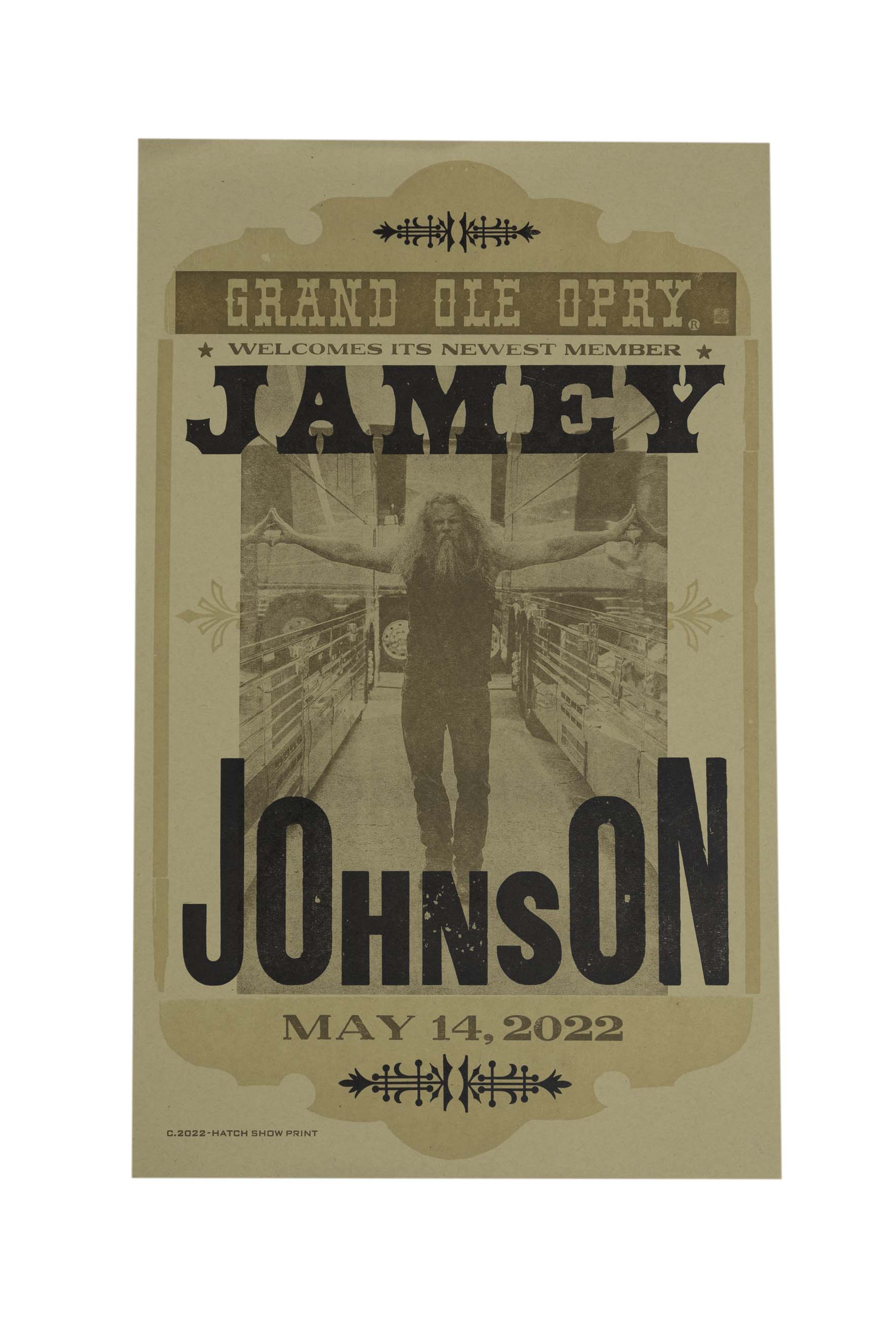 Jamey Johnson Official Opry Induction Hatch Show Print - POSTERS