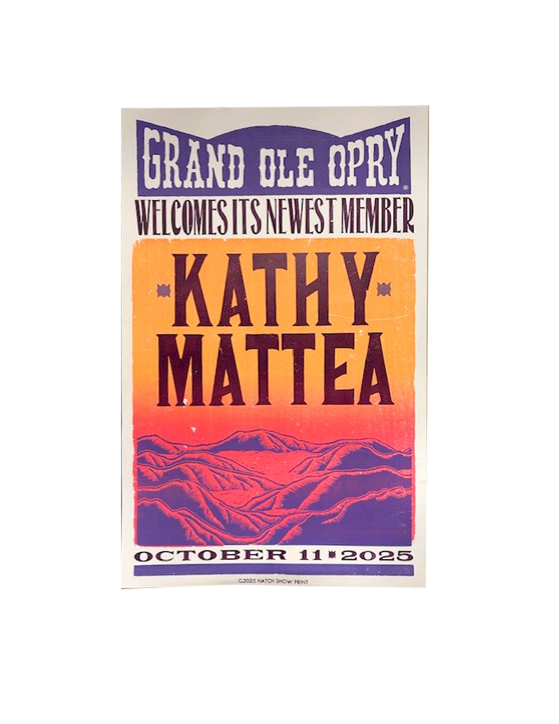 Kathy Mattea Official Opry Induction Hatch Show Print - POSTERS