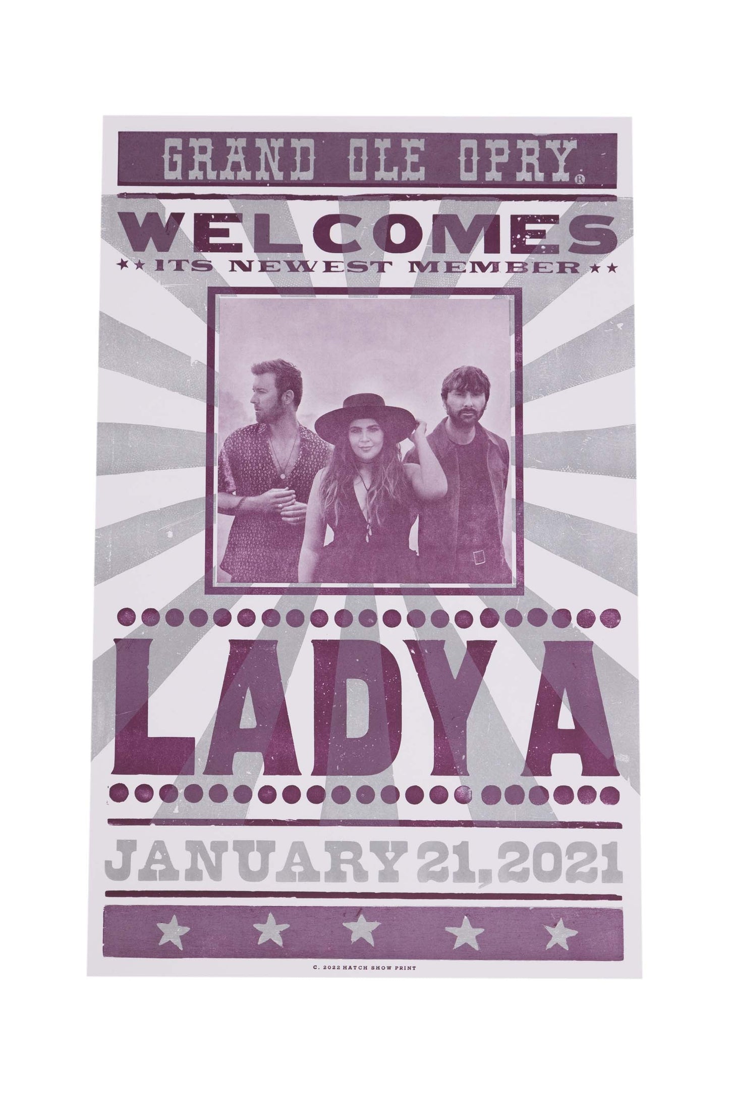 Lady A Official Opry Induction Hatch Show Print - POSTERS