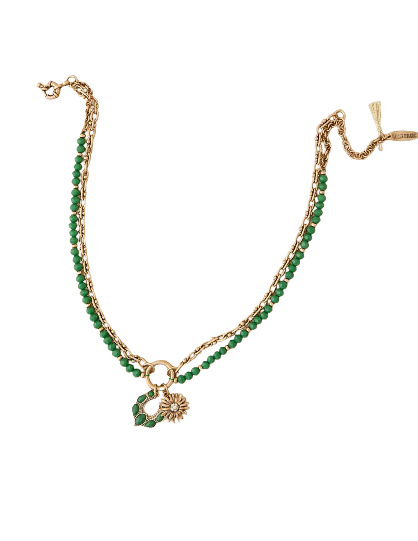 Lainey Wilson Beaded Horseshoe Boot Bracelet Green - BRACELETS