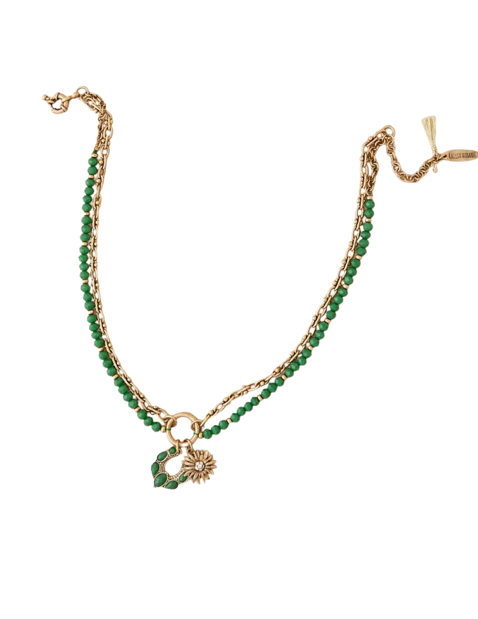 Lainey Wilson Beaded Horseshoe Boot Bracelet Green - BRACELETS