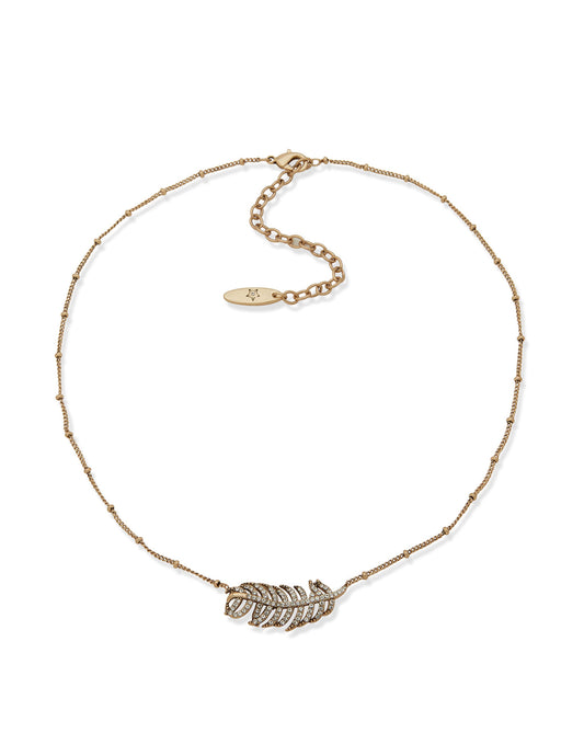 Lainey Wilson Feather Pendant Necklace 16IN - JEWELRY