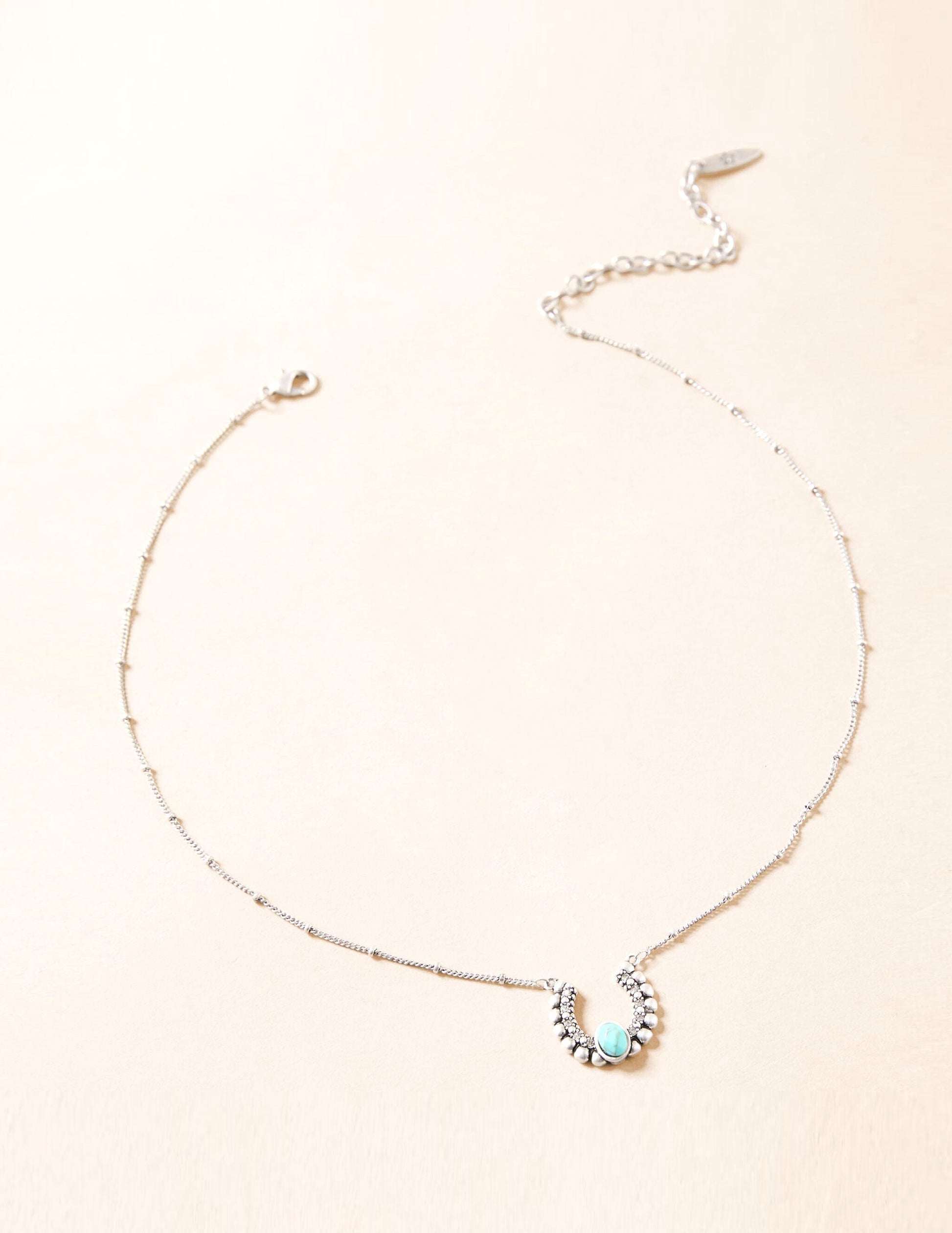 Lainey Wilson Horseshoe Pendant Necklace Turquoise 16IN - JEWELRY