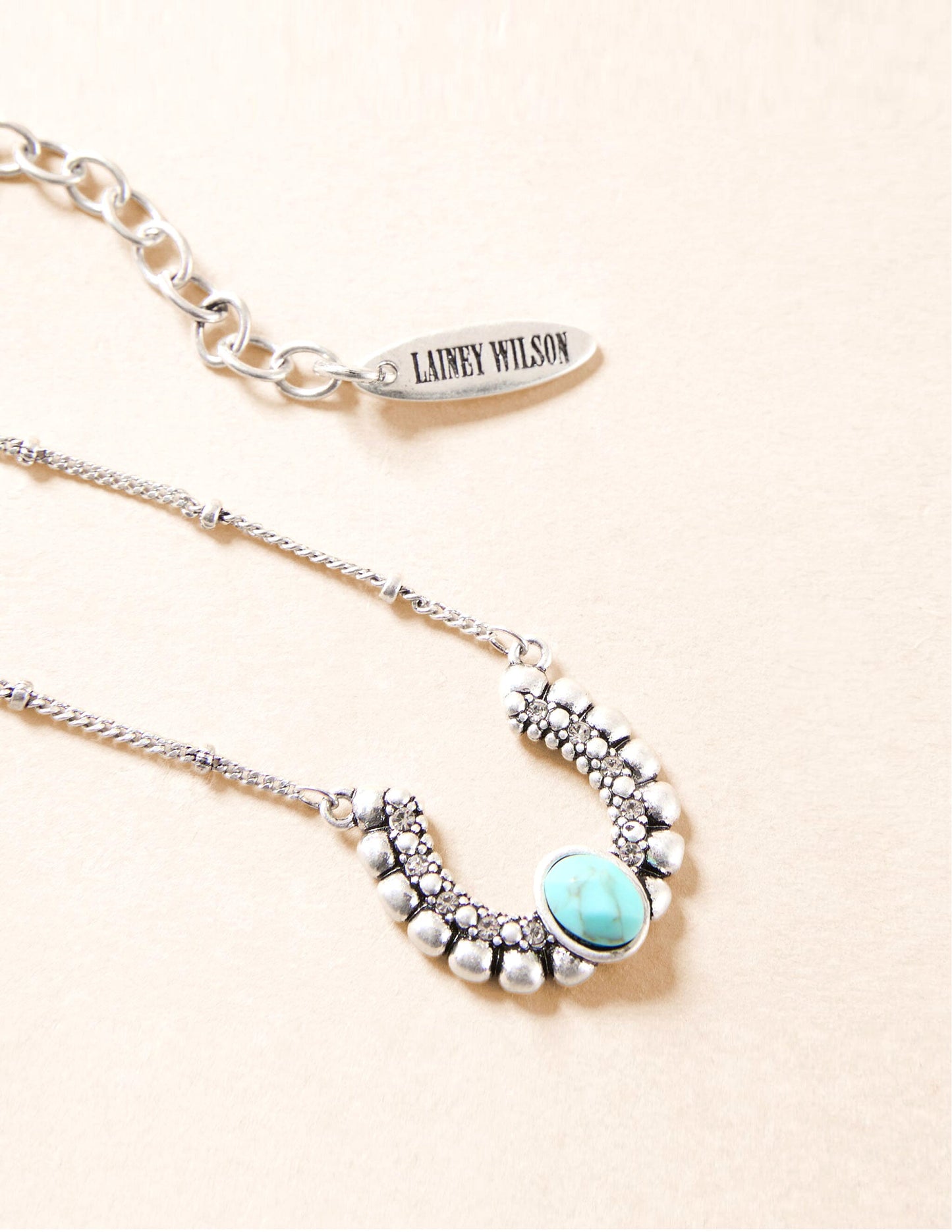 Lainey Wilson Horseshoe Pendant Necklace Turquoise 16IN - JEWELRY