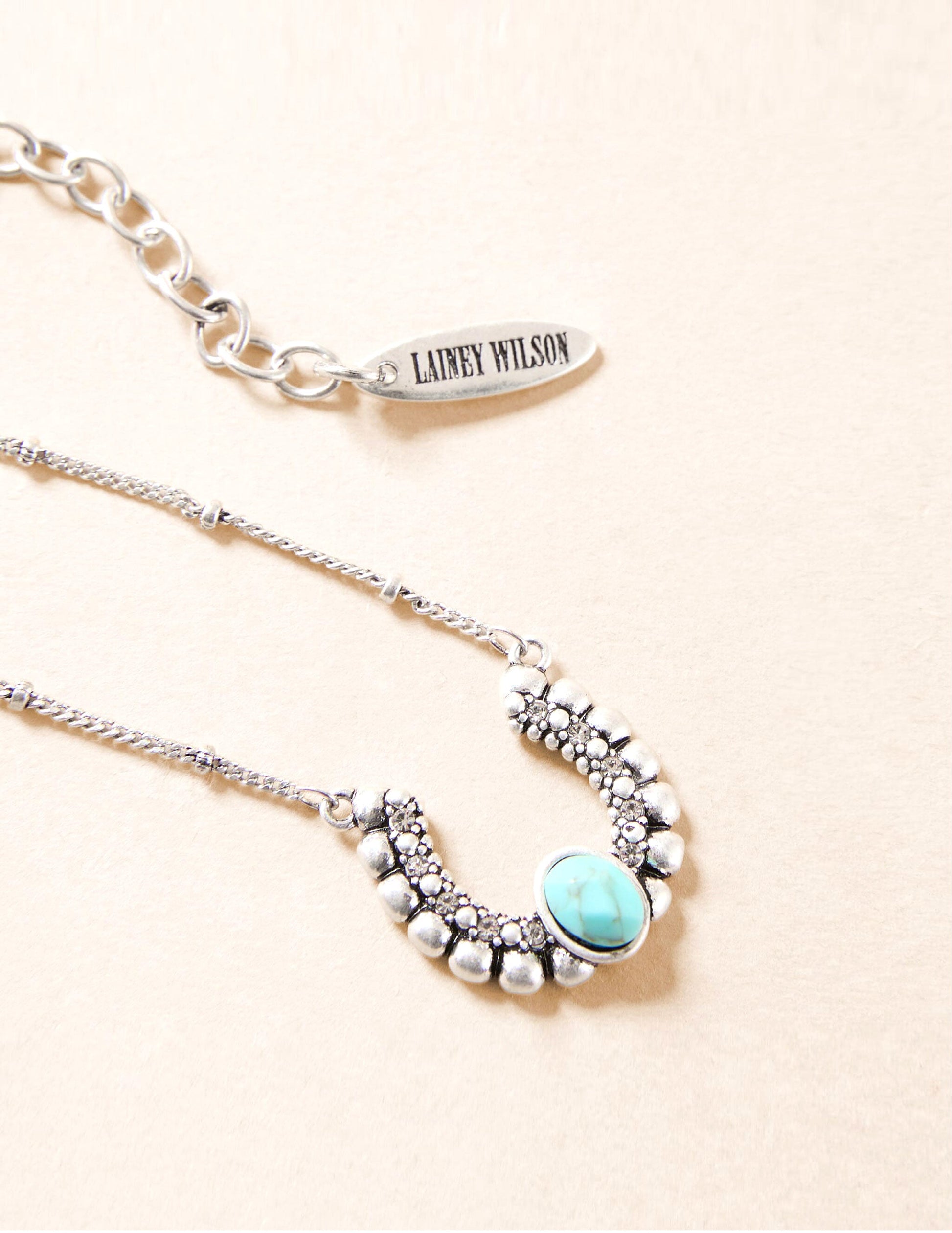 Lainey Wilson Horseshoe Pendant Necklace Turquoise 16IN - JEWELRY
