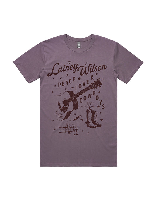 Lainey Wilson Peace Love Cowboys T-Shirt - CREWS