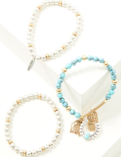 Lainey Wilson Tin Beaded Charm Stretch Bracelet - BRACELETS