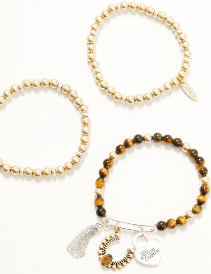 Lainey Wilson Tin Beaded Charm Stretch Bracelet - BRACELETS