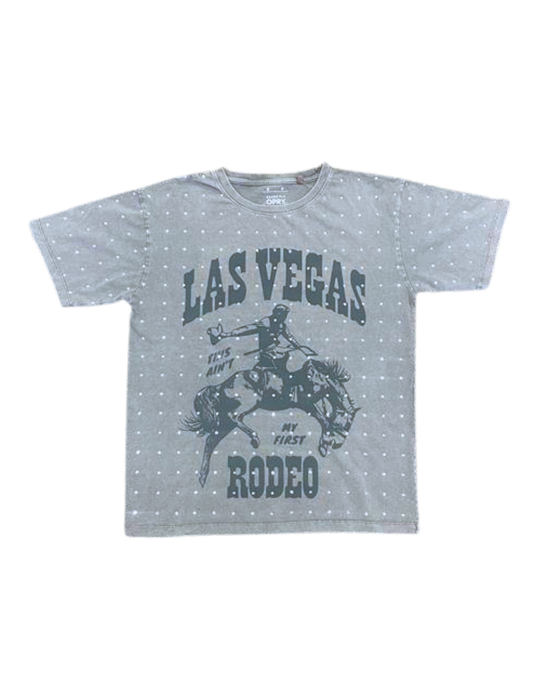 Las Vegas Rhinestone Rodeo Boyfriend T-Shirt - S/S