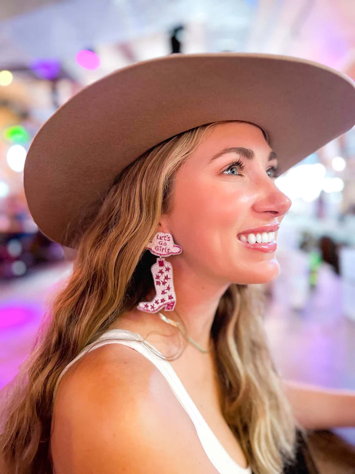 Let’s Go Girls Pink Cowboy Boot Earrings - JEWELRY