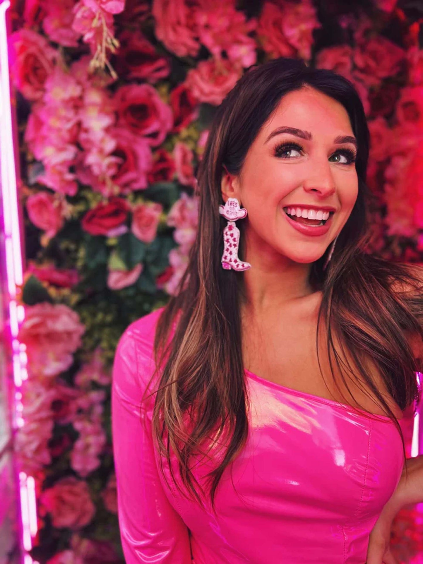 Let’s Go Girls Pink Cowboy Boot Earrings - JEWELRY