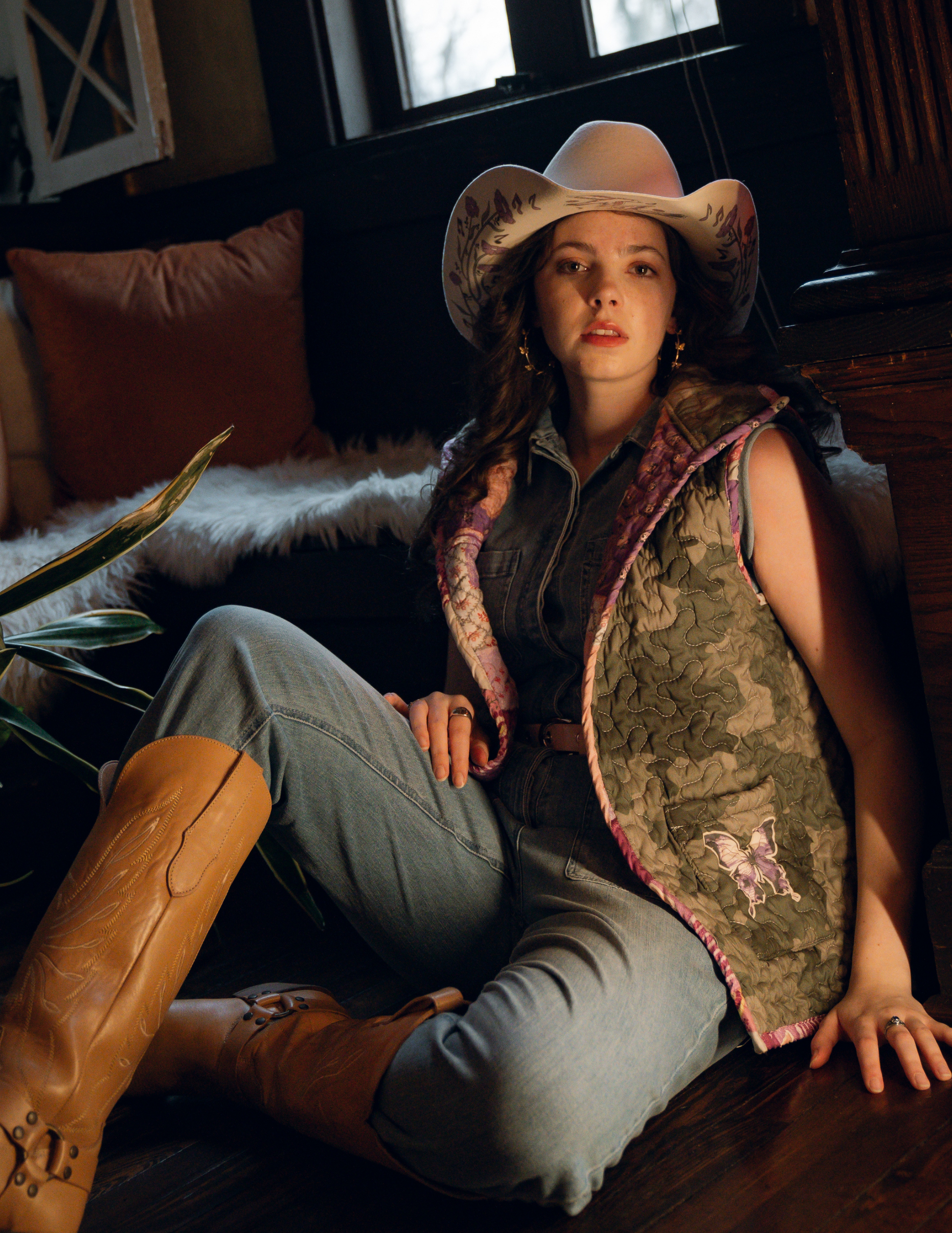 Like a Butterfly Camo Quilted Vest - OUTERWEAR