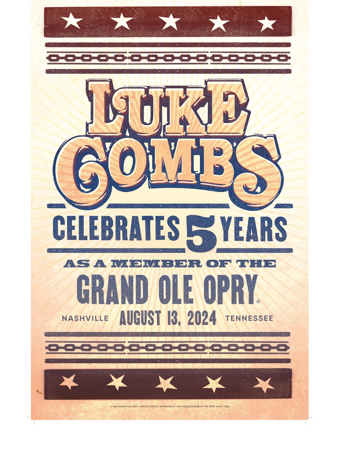 Luke Combs 5th Opry Anniversary Poster - POSTERS