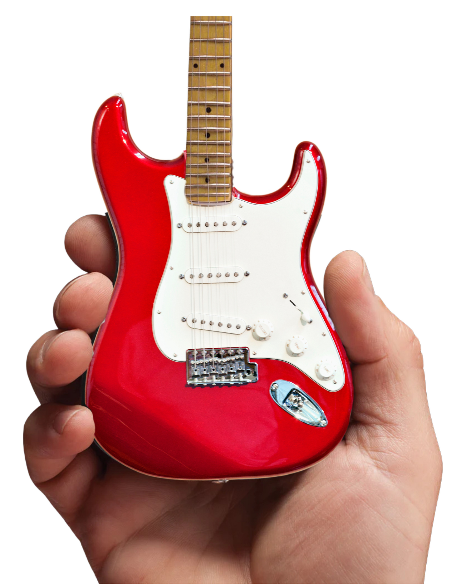 Minature Fender™ Strat™ Candy Apple Red Model Guitar - SOUVENIRS