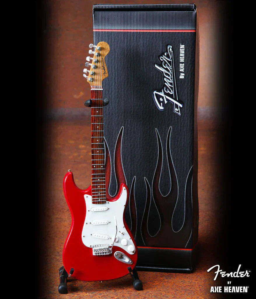 Minature Fender™ Strat™ Candy Apple Red Model Guitar - SOUVENIRS