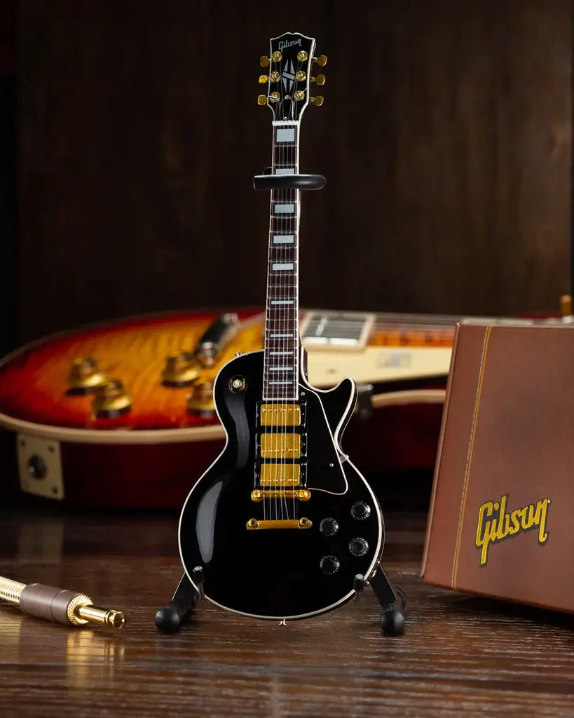 Miniature Gibson Les Paul Custom Ebony Model Guitar – OpryShop Miniature Gibson Les Paul Custom Ebony Model Guitar – OpryShop