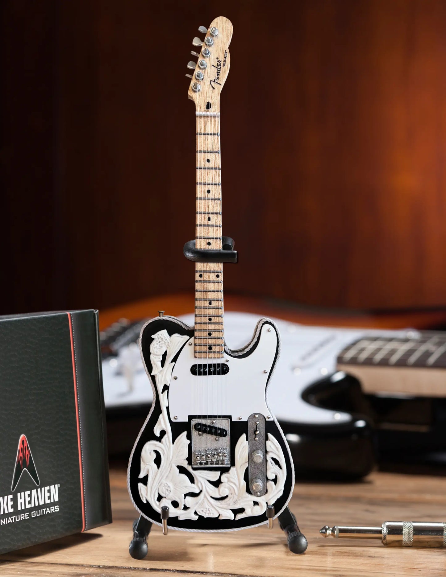 Miniature Waylon Jennings Signature Fender Tele Model Guitar - GUITAR