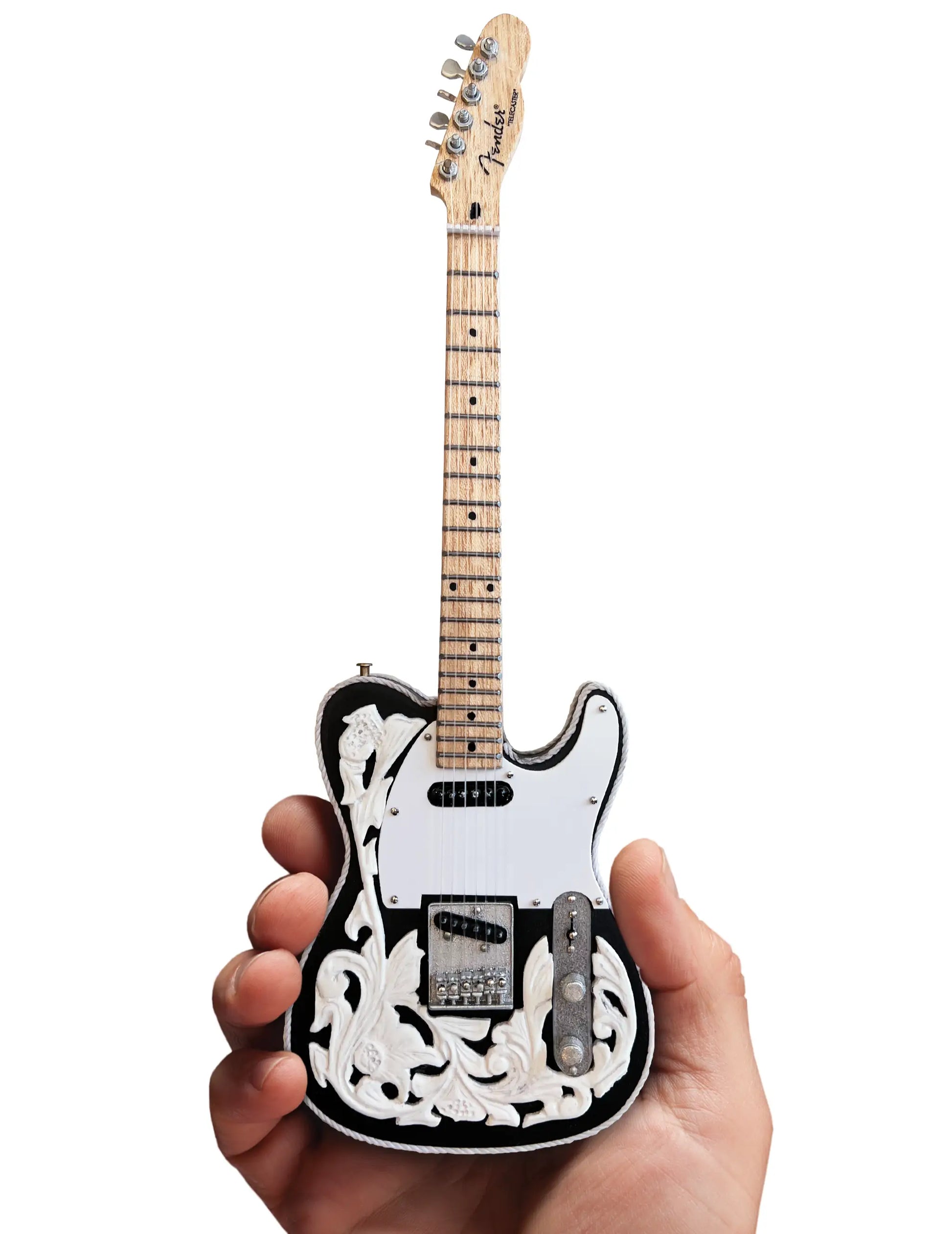 Miniature Waylon Jennings Signature Fender Tele Model Guitar - GUITAR