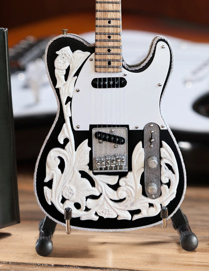 Miniature Waylon Jennings Signature Fender Tele Model Guitar - GUITAR
