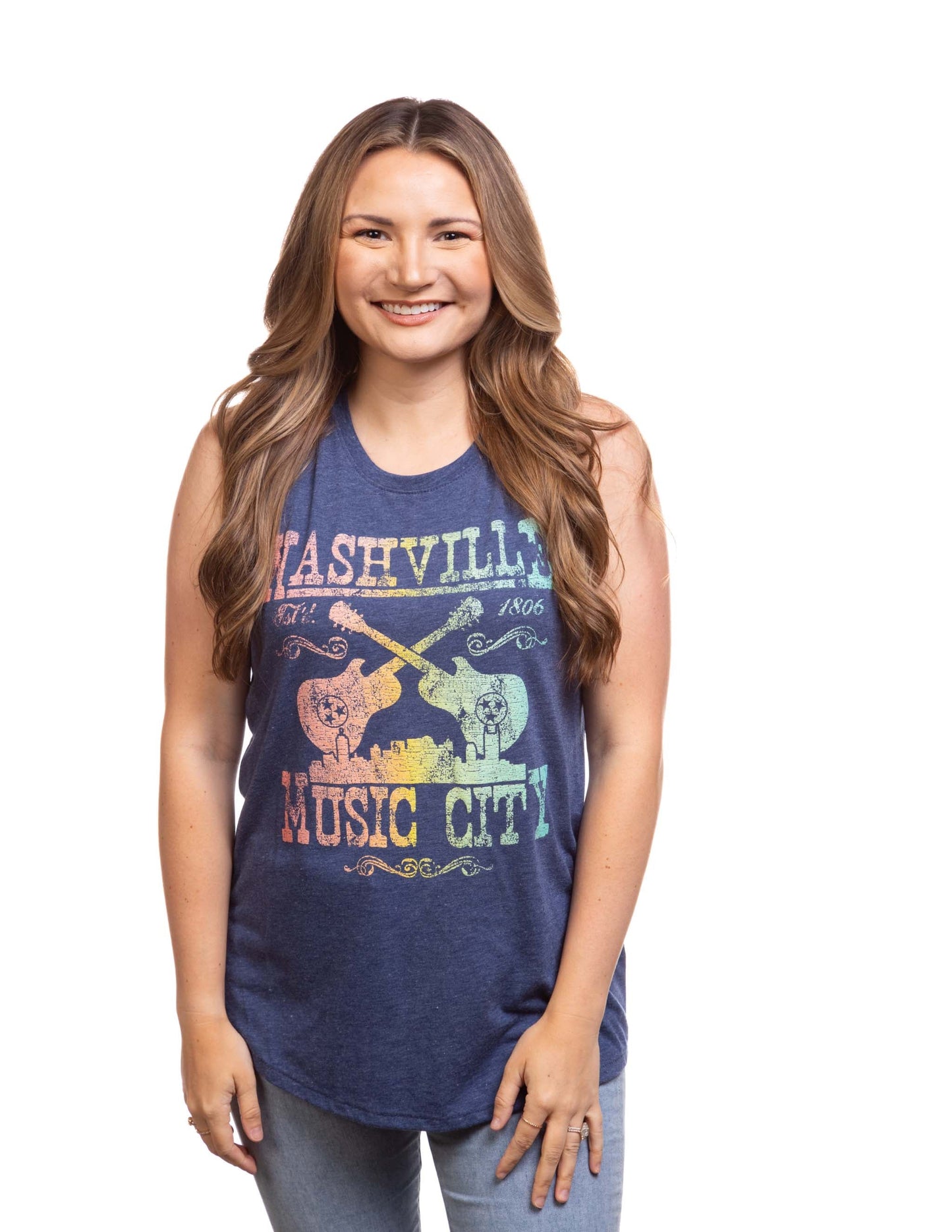 Nashville Crossed Guitars Gradient Tank - TANKS
