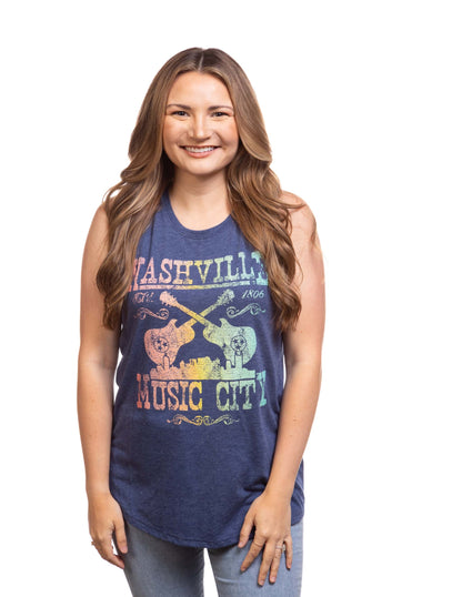 Nashville Crossed Guitars Gradient Tank - TANKS