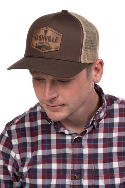 Nashville Leather Patch Cap - HATS