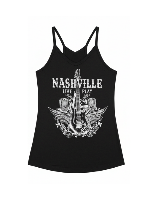 Nashville Live Fast Play Hard Tank - TANKS