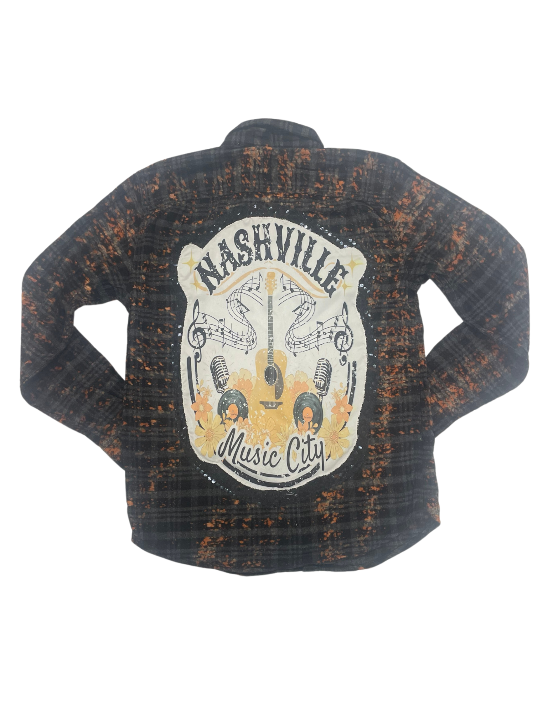 Nashville Music City Sequin Flannel - L/S
