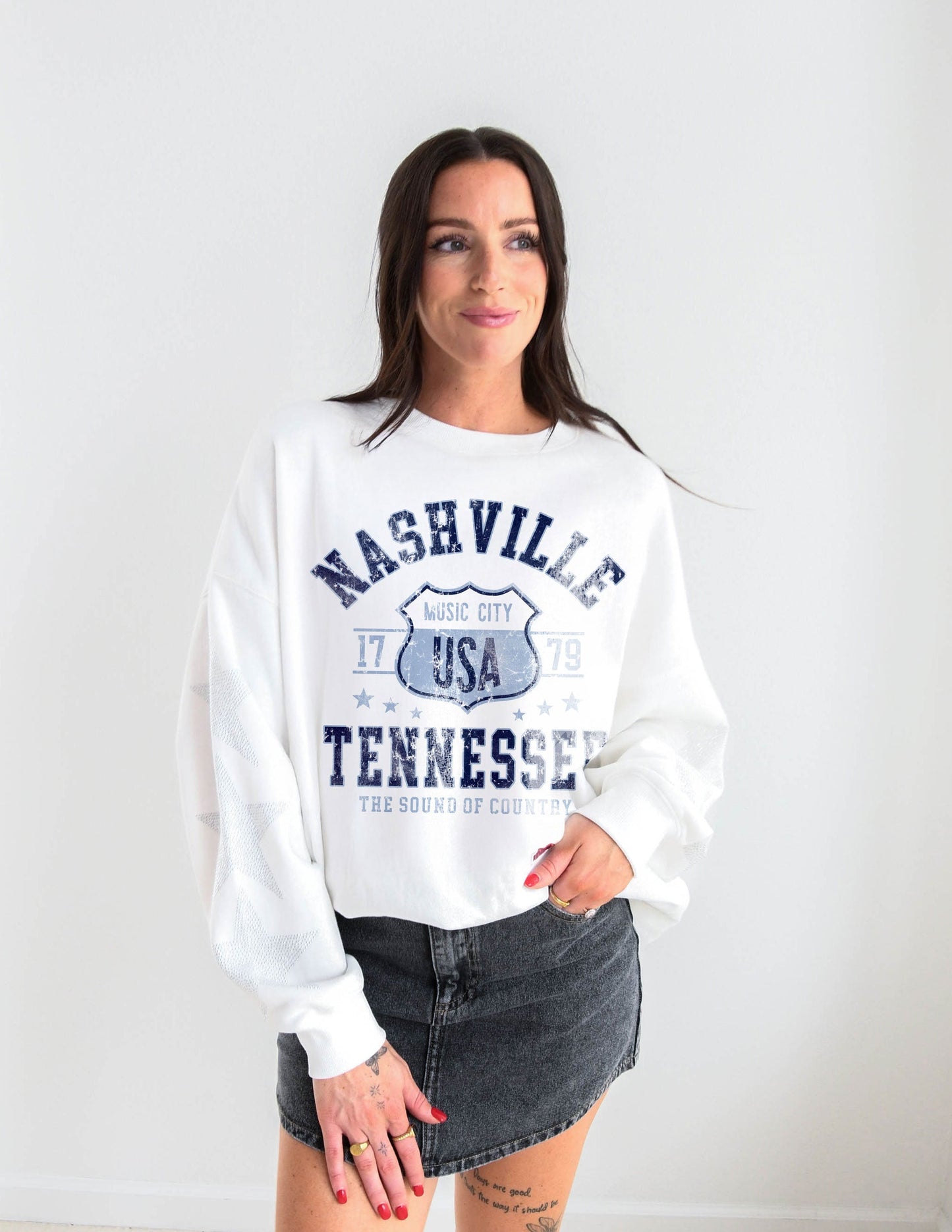 Nashville Music City Star Fleece Crew - CREW SWEATSHIRTS