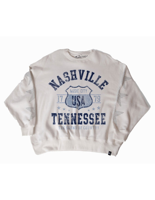 Nashville Music City Star Fleece Crew - CREW SWEATSHIRTS
