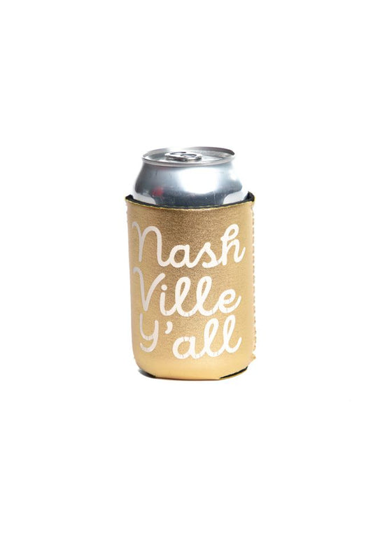 Nashville Y’all Metallic Can Cooler - DRINKWARE