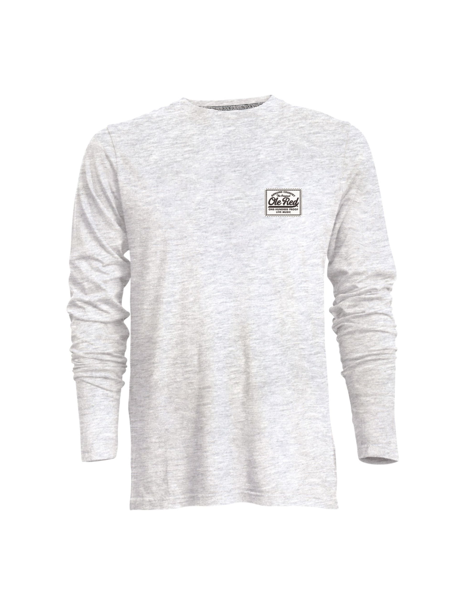 Ole Red 100 Proof Faux Suede Label Long Sleeve T Shirt CREWS
