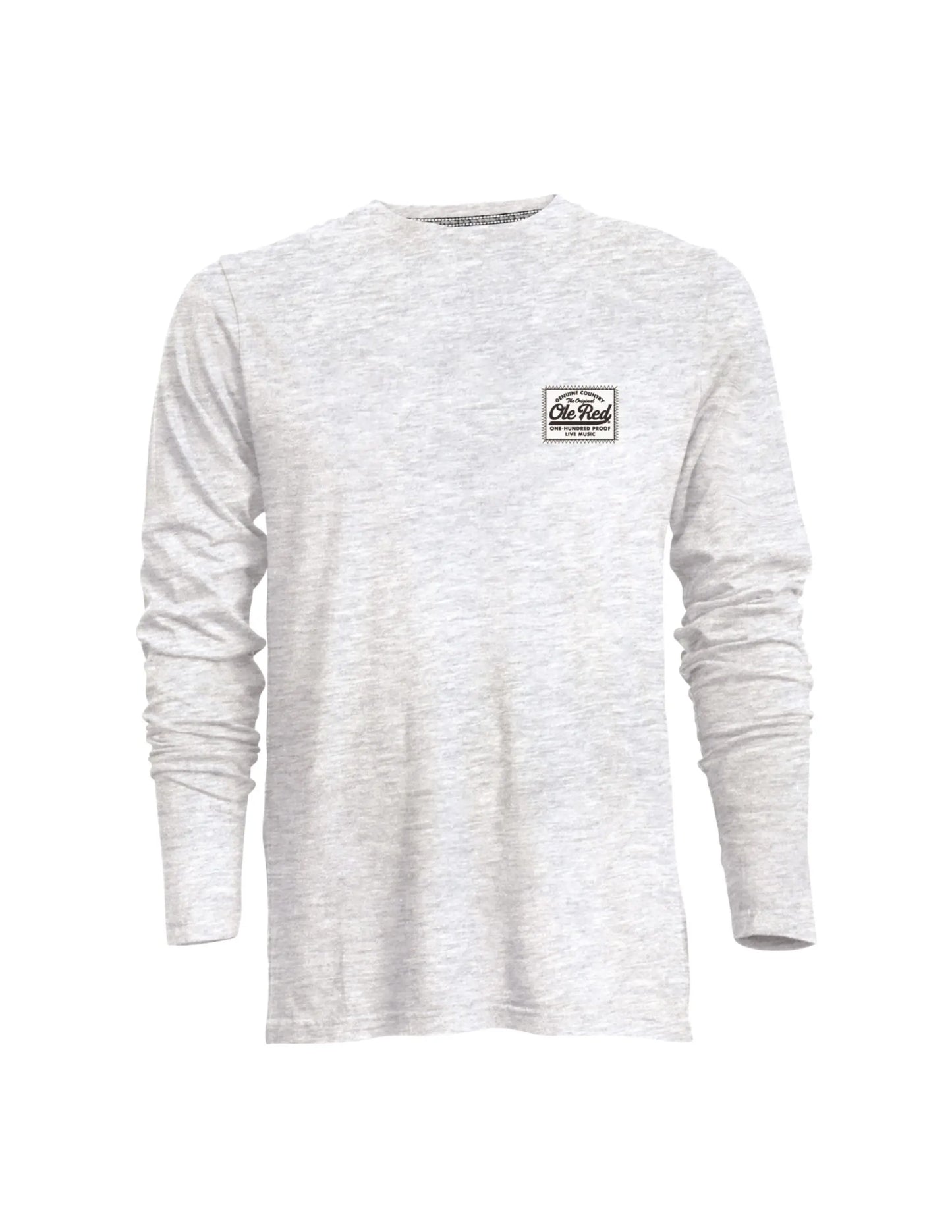 Ole Red 100 Proof Faux Suede Label Long Sleeve T Shirt CREWS