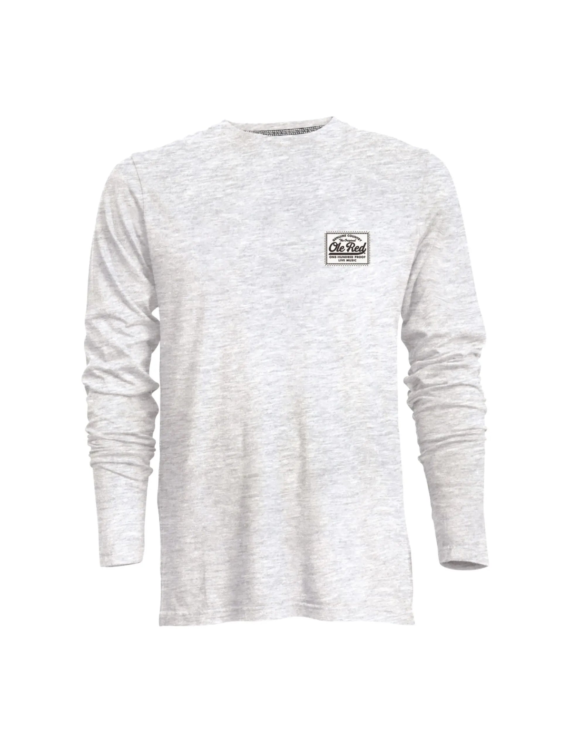 Ole Red 100 Proof Faux Suede Label Long Sleeve T Shirt CREWS