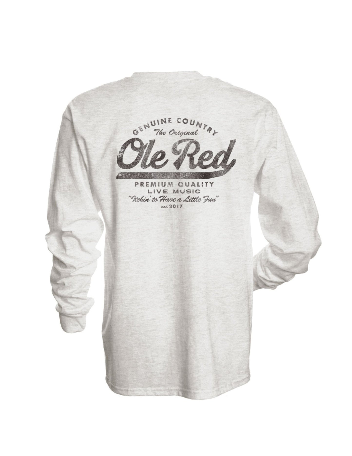 Ole Red 100 Proof Faux Suede Label Long Sleeve T Shirt CREWS