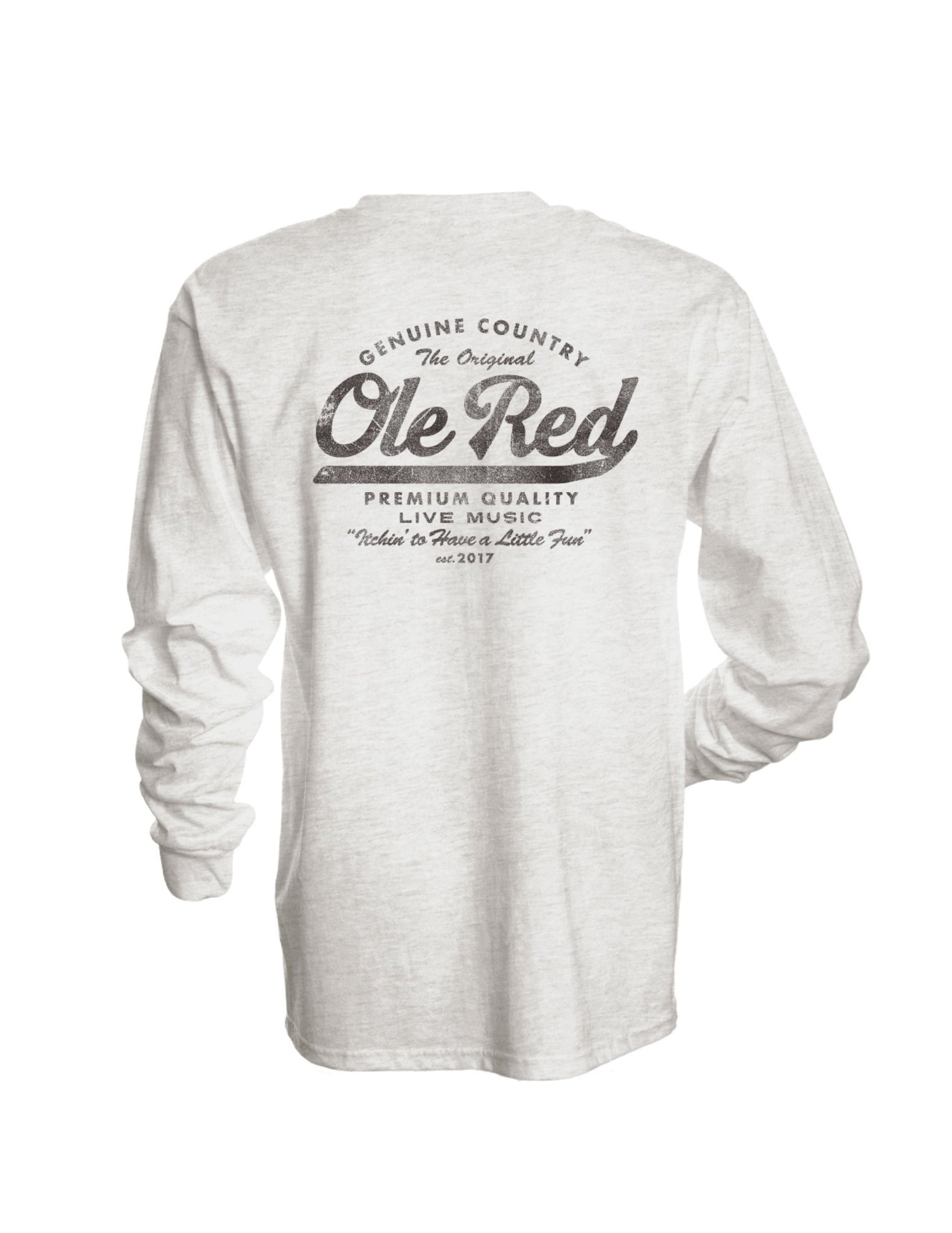 Ole Red 100 Proof Faux Suede Label Long Sleeve T Shirt CREWS