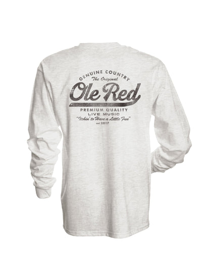Ole Red 100 Proof Faux Suede Label Long Sleeve T Shirt CREWS