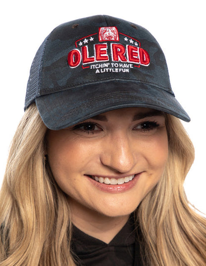 Ole Red Blue Camo Mesh Hat - HATS