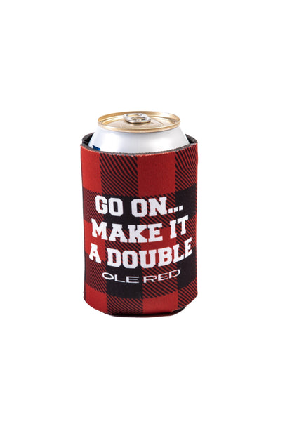Ole Red Buffalo Check Can Cooler - DRINKWARE