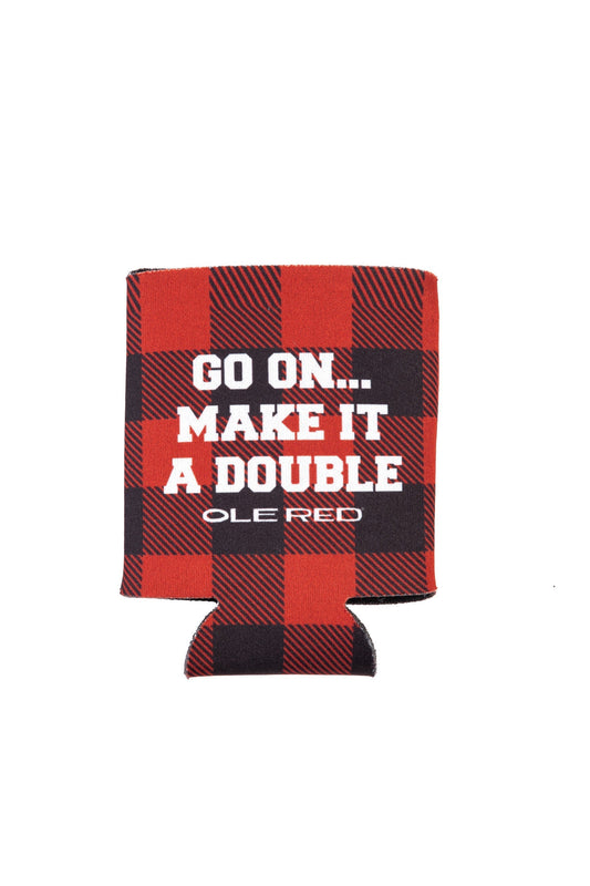 Ole Red Buffalo Check Can Cooler - DRINKWARE
