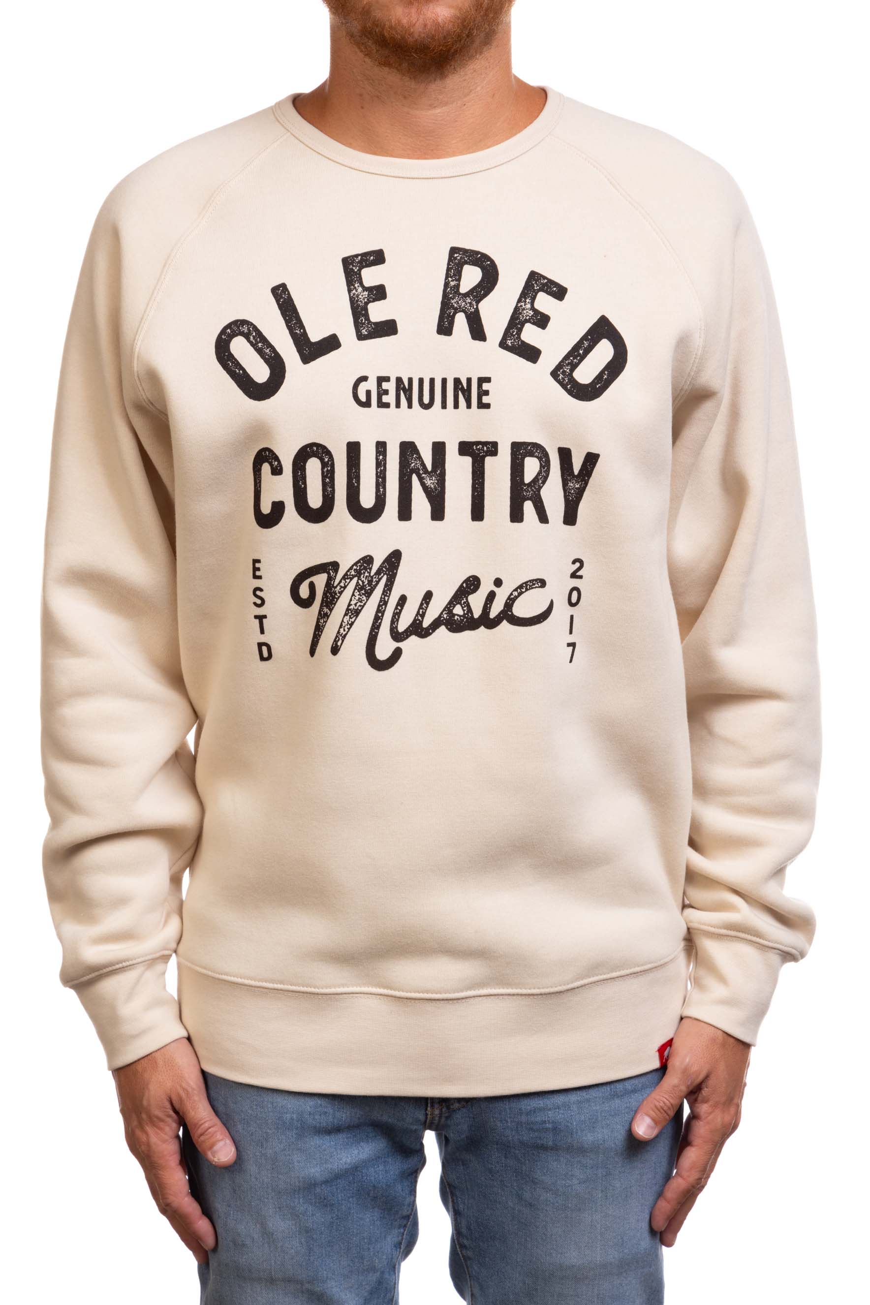 Ole Red Cream Crew Neck Sweatshirt - CREAM / SM - FLEECE