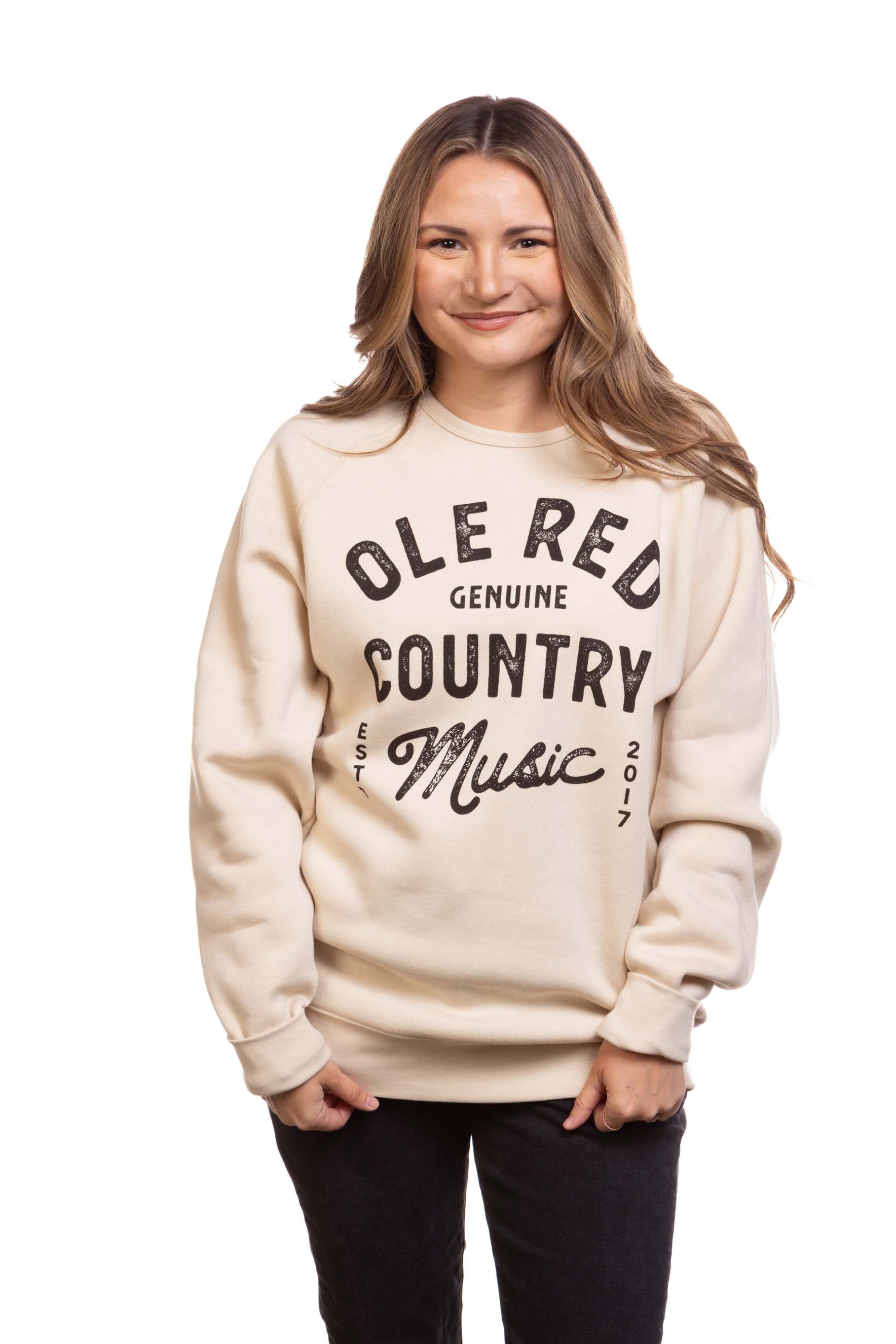 Ole Red Cream Crew Neck Sweatshirt - FLEECE