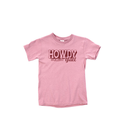 Ole Red Gatlinburg Howdy Y’All T-Shirt - PINK / SM - KIDS APPAREL