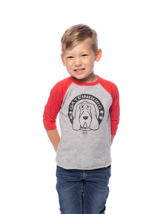 Ole Red Gatlinburg Lil Pup Children’s Raglan - RED / 2T - KIDS APPAREL